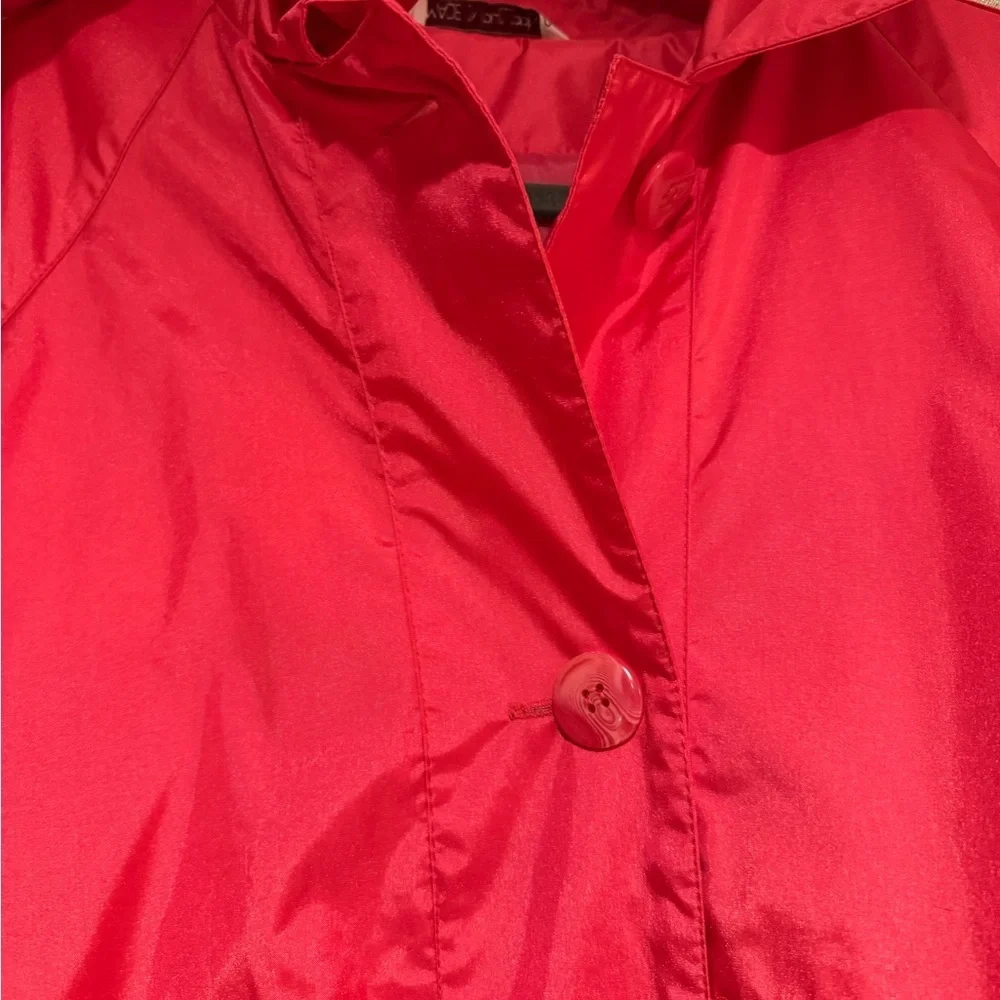 Vibrant Red‎ pink Trench Coat - Picture 5 of 12